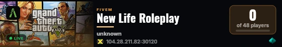 New Life Roleplay live status badge