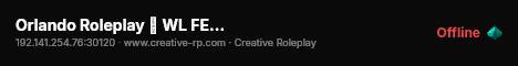 Orlando Roleplay 🡺 WL FECHADA 🡸 live status badge