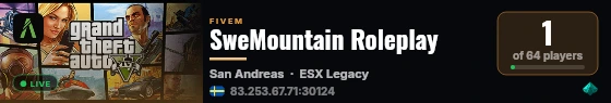 SweMountain Roleplay live status badge