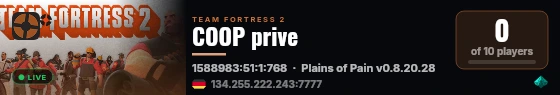 COOP prive live status badge