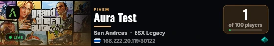 Aura Test live status badge
