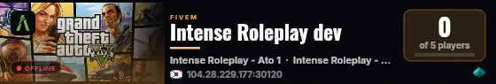 Intense Roleplay dev live status badge