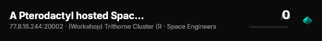 A Pterodactyl hosted Space Engineer Server live status badge