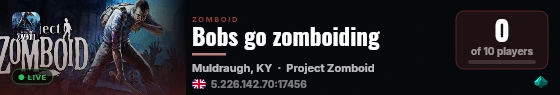 Bobs go zomboiding live status badge
