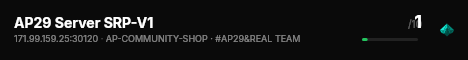 AP29 Server SRP-V1 live status badge