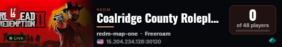 Coalridge County Roleplay 18+ live status badge