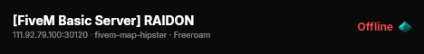 [FiveM Basic Server] RAIDON live status badge