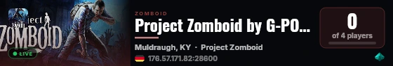Project Zomboid by G-PORTAL.com live status badge