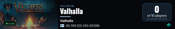 Valhalla live status badge