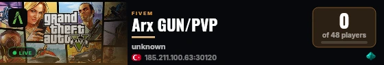 Arx GUN/PVP live status badge