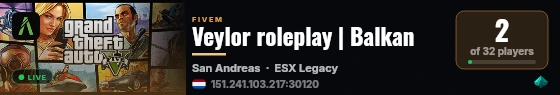 Veylor roleplay | Balkan live status badge