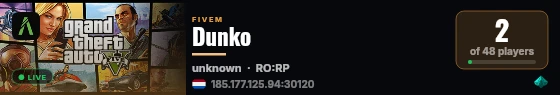 Dunko live status badge