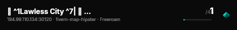 🔫 ^1Lawless City ^7| ⚖️ ^1Hardcore RP ^7| live status badge