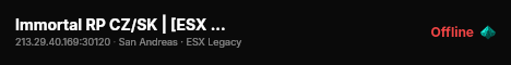 Immortal RP CZ/SK | [ESX Legacy] live status badge
