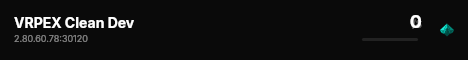 VRPEX Clean Dev live status badge