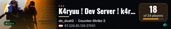 K4ryuu ! Dev Server ! k4ryuu.com #1 live status badge