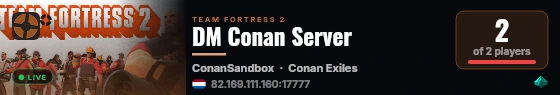 DM Conan Server live status badge