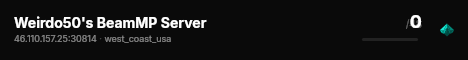 Weirdo50's BeamMP Server live status badge