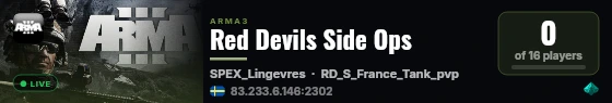 Red Devils Side Ops live status badge
