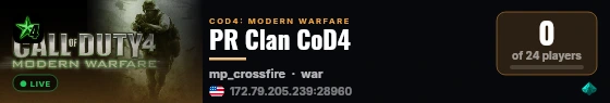 PR Clan CoD4 live status badge