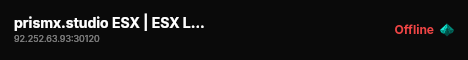 prismx.studio ESX | ESX Legacy Server live status badge