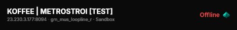 KOFFEE | METROSTROI [TEST] live status badge