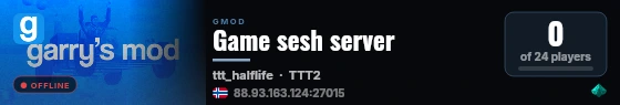 Game sesh server live status badge