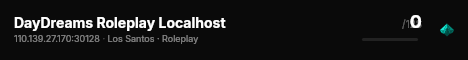 DayDreams Roleplay Localhost live status badge