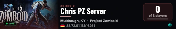Chris PZ Server live status badge