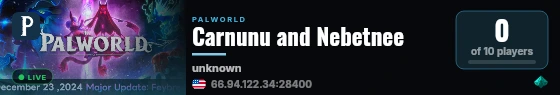 Carnunu and Nebetnee live status badge