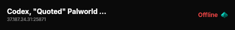 Codex, "Quoted" Palworld Test live status badge