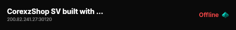 CorexzShop SV built with Qbox Project by The Community! live status badge