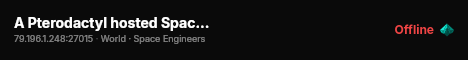 A Pterodactyl hosted Space Engineer Server live status badge