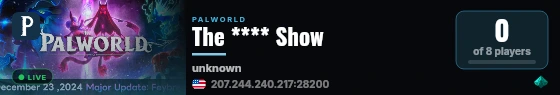 The **** Show live status badge