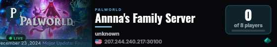 Annna's Family Server live status badge