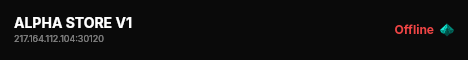 ALPHA STORE V1 live status badge