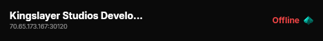 Kingslayer Studios Development Server live status badge