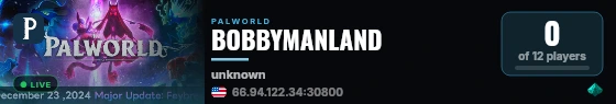 BOBBYMANLAND live status badge