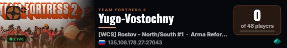Yugo-Vostochny live status badge