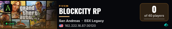 BLOCKCITY RP live status badge