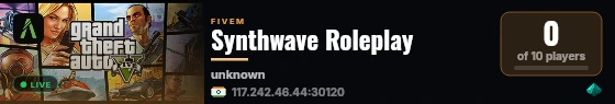 Synthwave Roleplay live status badge
