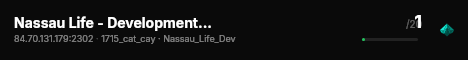 Nassau Life - Development Server live status badge