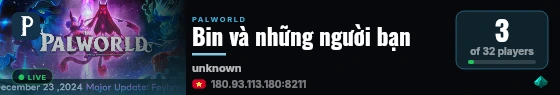 Bin và những người bạn live status badge