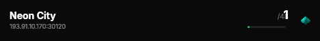 Neon City live status badge