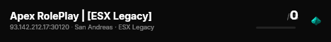Apex RolePlay | [ESX Legacy] live status badge