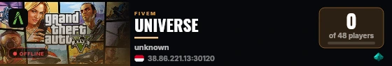 UNIVERSE live status badge