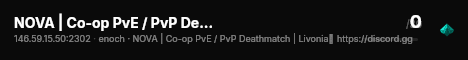 NOVA | Co-op PvE / PvP Deathmatch | Persistent Gear | Livonia live status badge