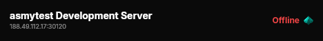 asmytest Development Server live status badge
