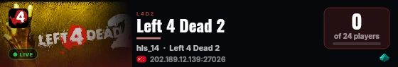 Left 4 Dead 2 live status badge