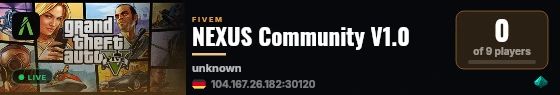 NEXUS Community V1.0 live status badge